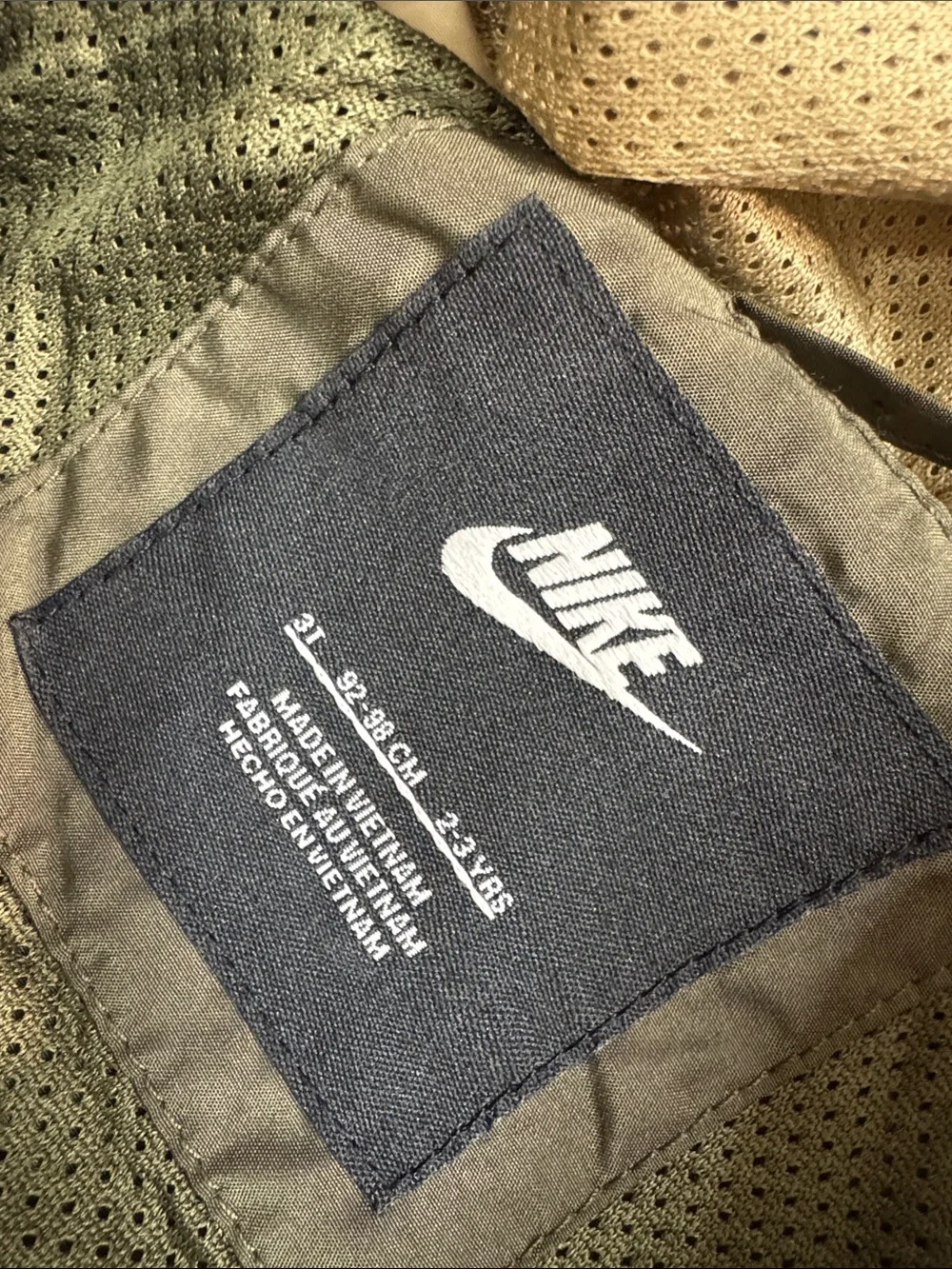 Nike Olive and Tan Hooded Windbreaker with Olive Shorts Set - Picture 7 of 7